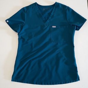 FIGS Caribbean Blue Catarina Top XSmall